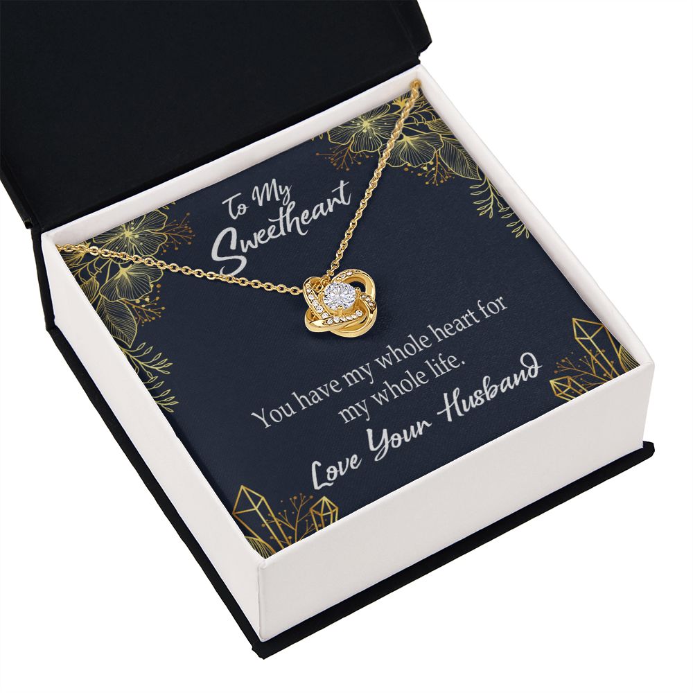 To My Wife My Heart is Yours Infinity Knot Necklace Message Card-Express Your Love Gifts