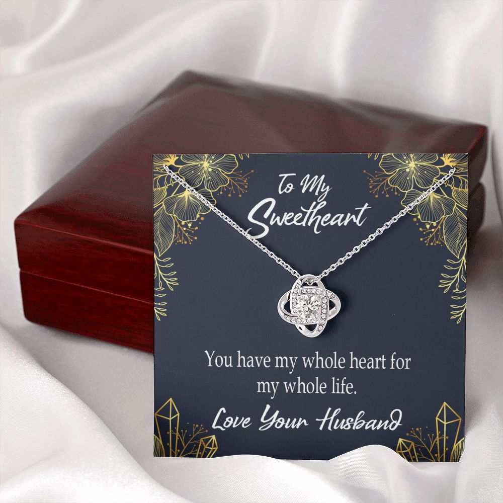 To My Wife My Heart is Yours Infinity Knot Necklace Message Card-Express Your Love Gifts