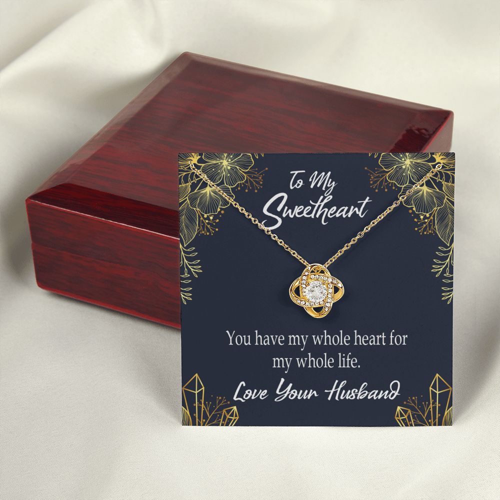 To My Wife My Heart is Yours Infinity Knot Necklace Message Card-Express Your Love Gifts