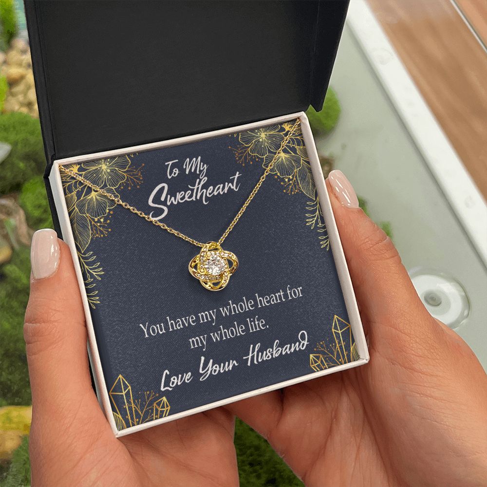 To My Wife My Heart is Yours Infinity Knot Necklace Message Card-Express Your Love Gifts