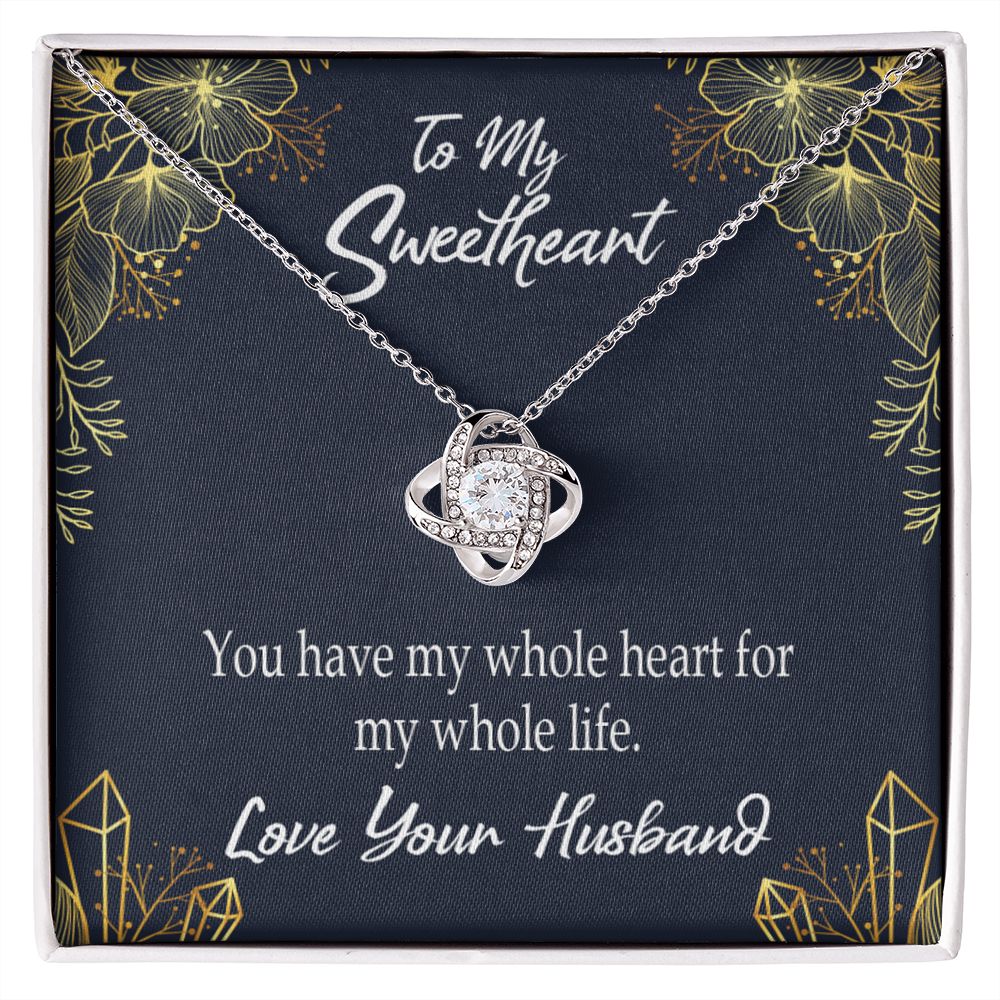 To My Wife My Heart is Yours Infinity Knot Necklace Message Card-Express Your Love Gifts