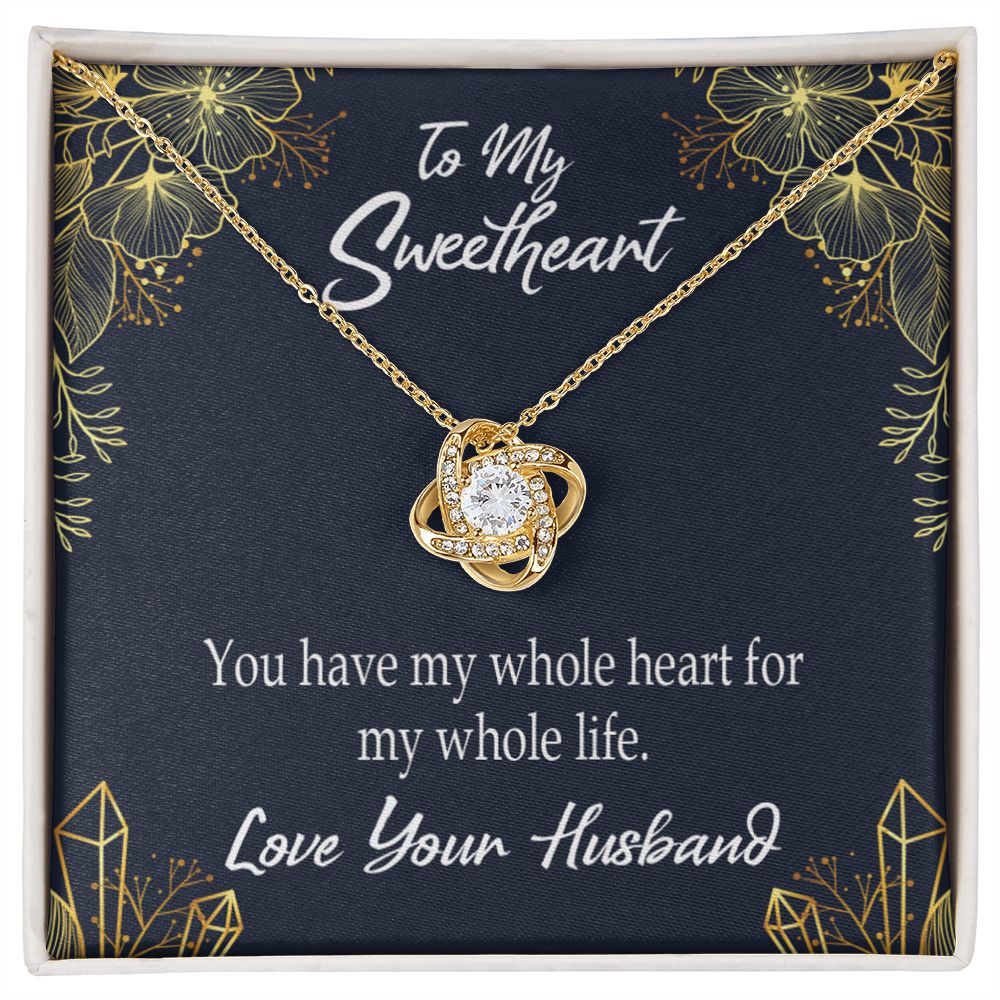 To My Wife My Heart is Yours Infinity Knot Necklace Message Card-Express Your Love Gifts