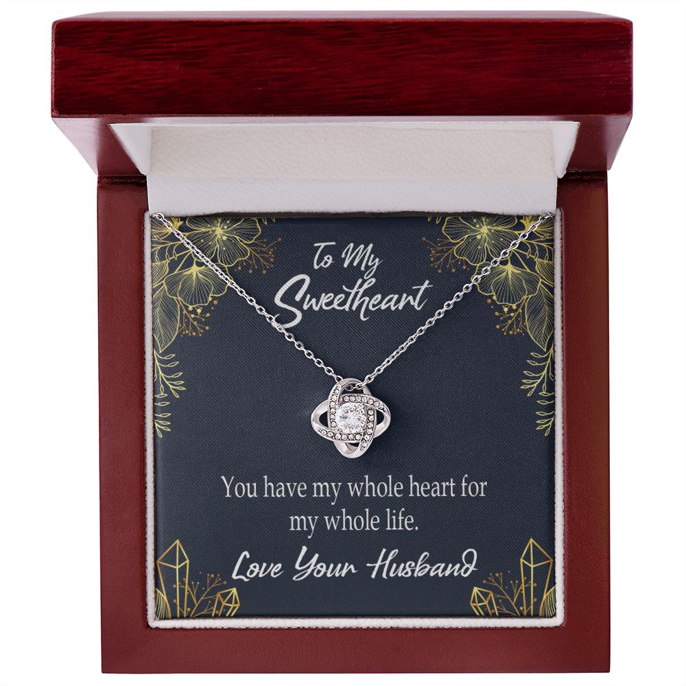 To My Wife My Heart is Yours Infinity Knot Necklace Message Card-Express Your Love Gifts