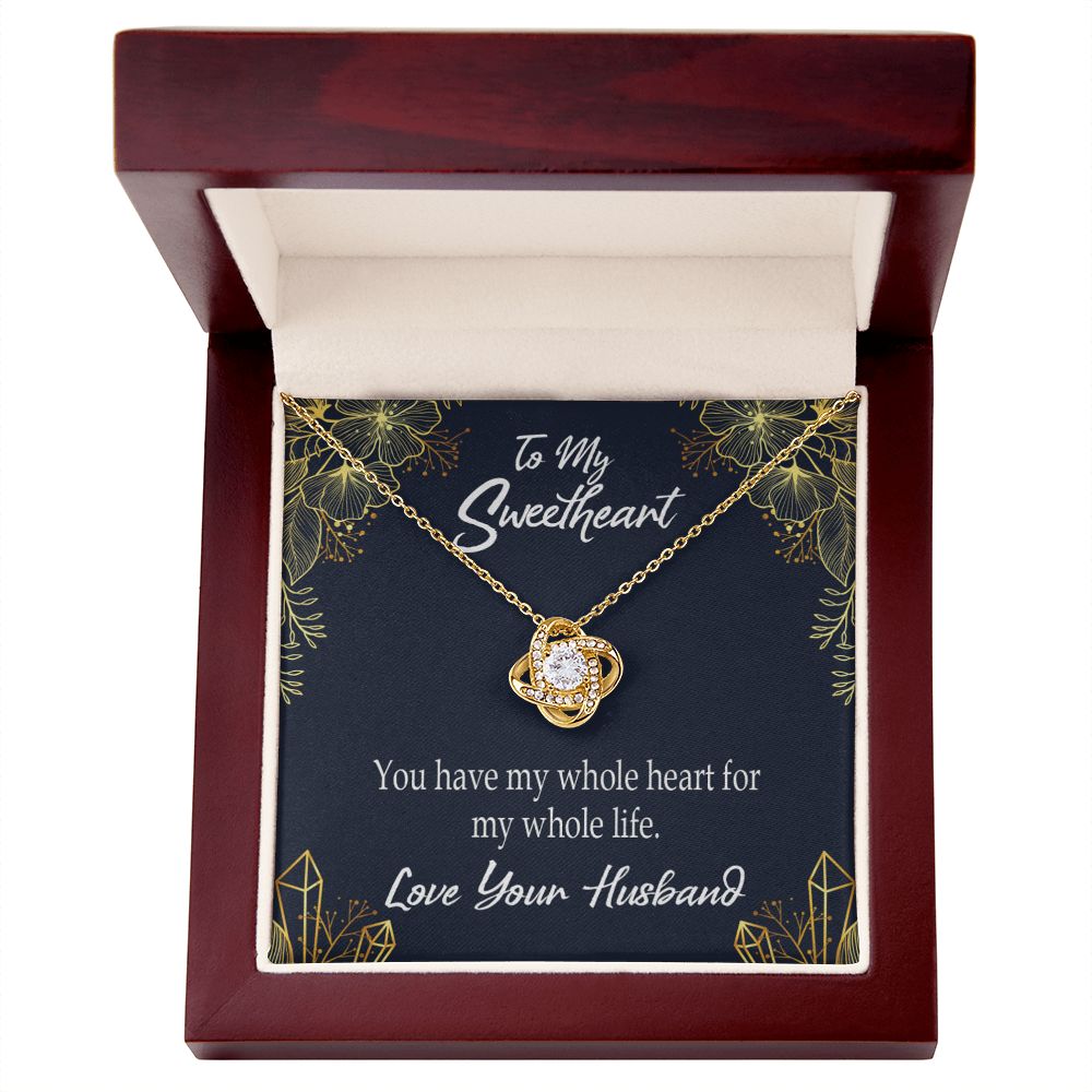 To My Wife My Heart is Yours Infinity Knot Necklace Message Card-Express Your Love Gifts