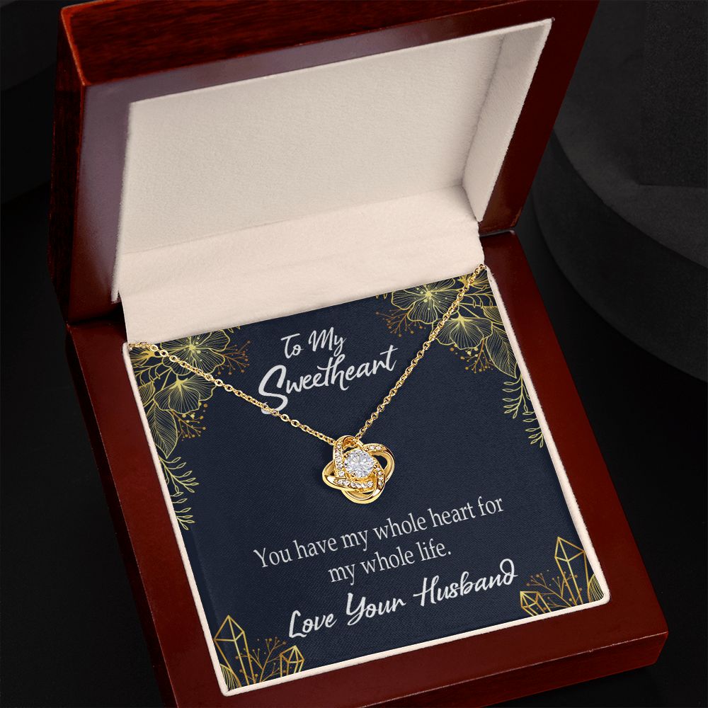 To My Wife My Heart is Yours Infinity Knot Necklace Message Card-Express Your Love Gifts