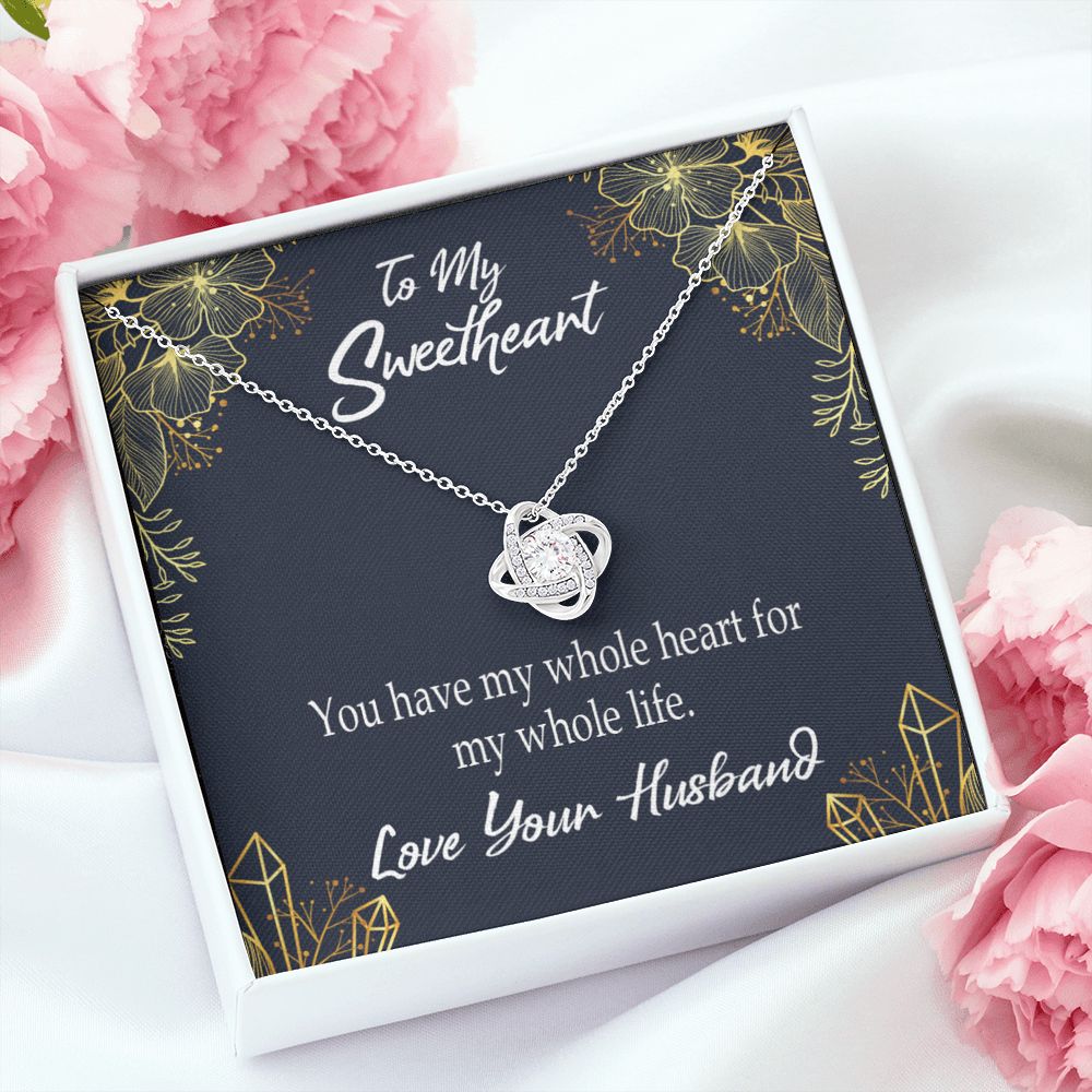 To My Wife My Heart is Yours Infinity Knot Necklace Message Card-Express Your Love Gifts