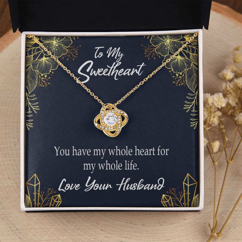 To My Wife My Heart is Yours Infinity Knot Necklace Message Card-Express Your Love Gifts