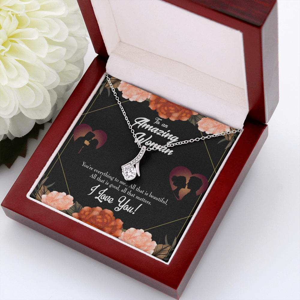 To My Wife My Love and Friend Alluring Ribbon Necklace Message Card-Express Your Love Gifts