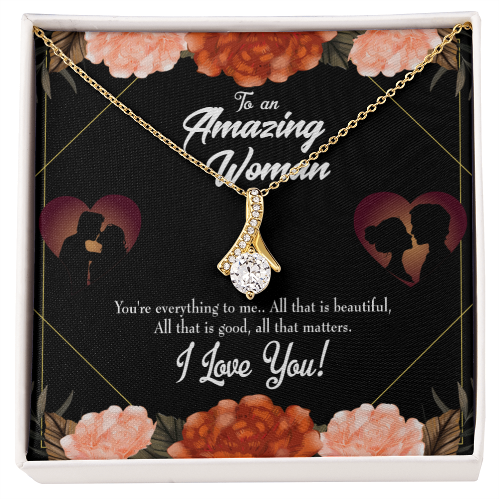 To My Wife My Love and Friend Alluring Ribbon Necklace Message Card-Express Your Love Gifts