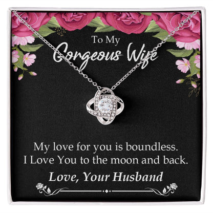 To My Wife My Love For You is Boundless Infinity Knot Necklace Message Card-Express Your Love Gifts