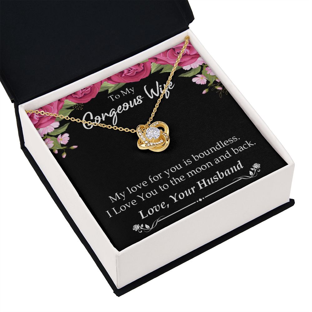 To My Wife My Love For You is Boundless Infinity Knot Necklace Message Card-Express Your Love Gifts