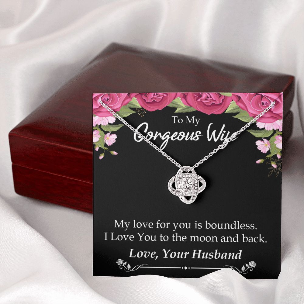 To My Wife My Love For You is Boundless Infinity Knot Necklace Message Card-Express Your Love Gifts