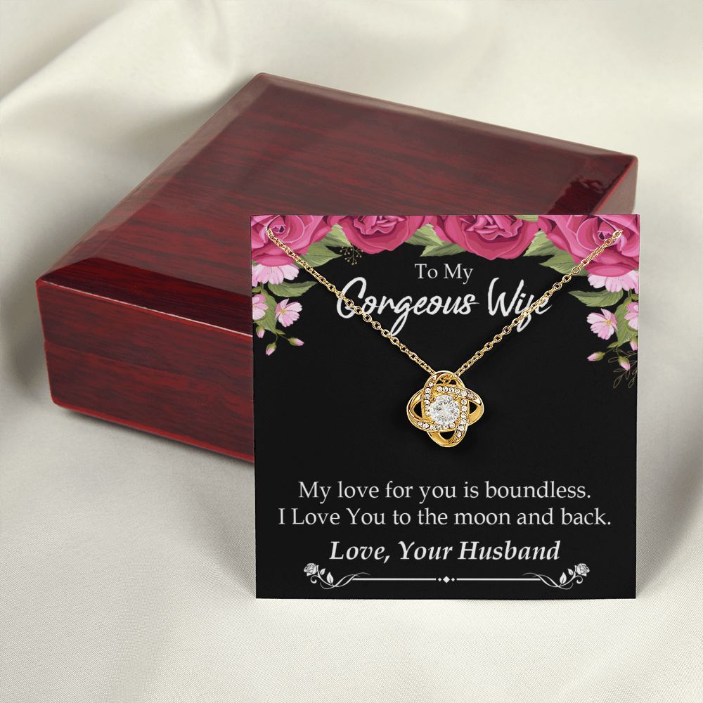 To My Wife My Love For You is Boundless Infinity Knot Necklace Message Card-Express Your Love Gifts