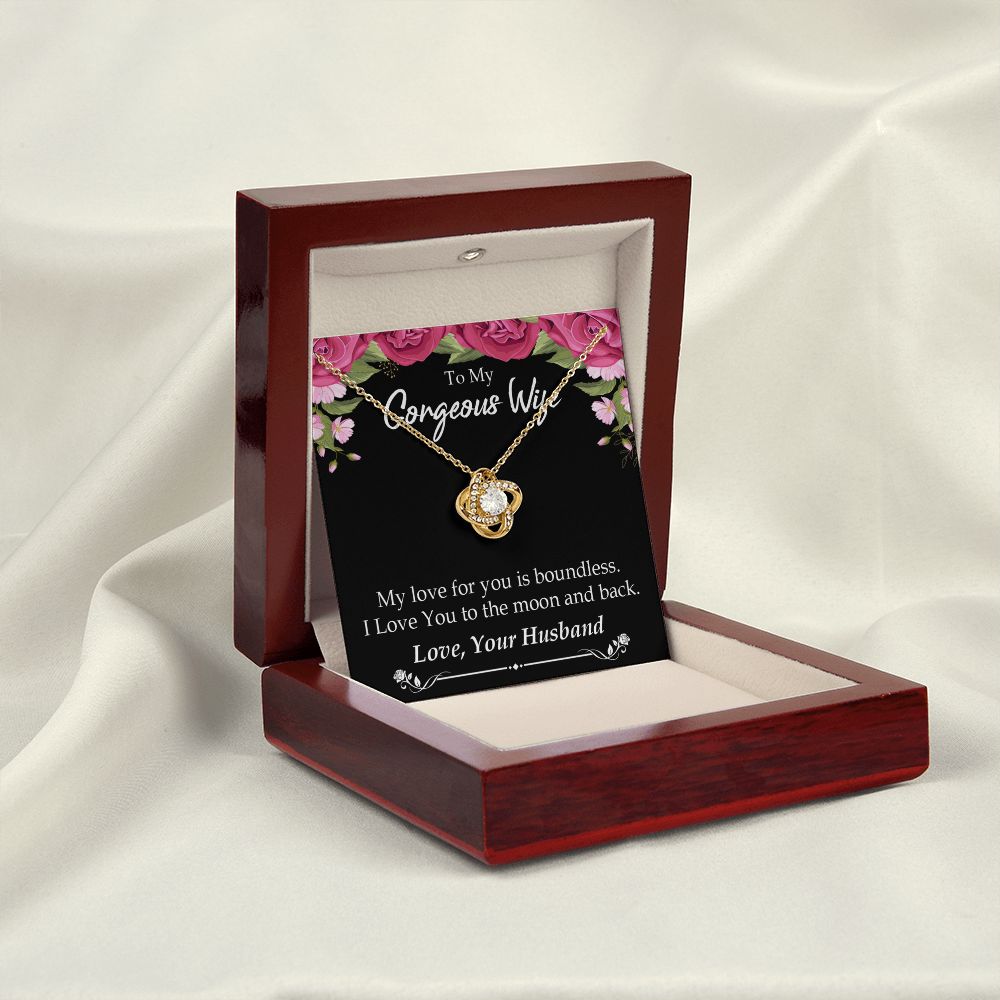 To My Wife My Love For You is Boundless Infinity Knot Necklace Message Card-Express Your Love Gifts