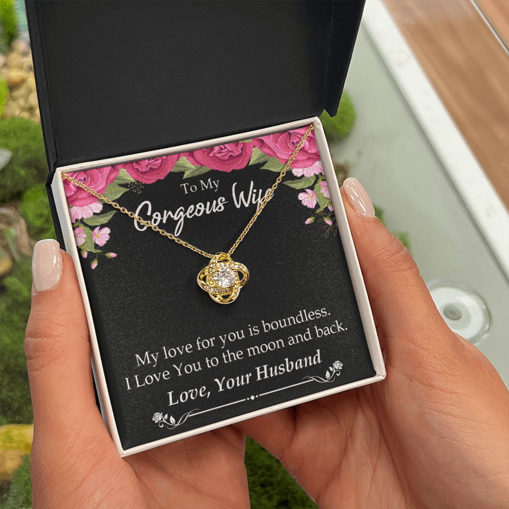 To My Wife My Love For You is Boundless Infinity Knot Necklace Message Card-Express Your Love Gifts