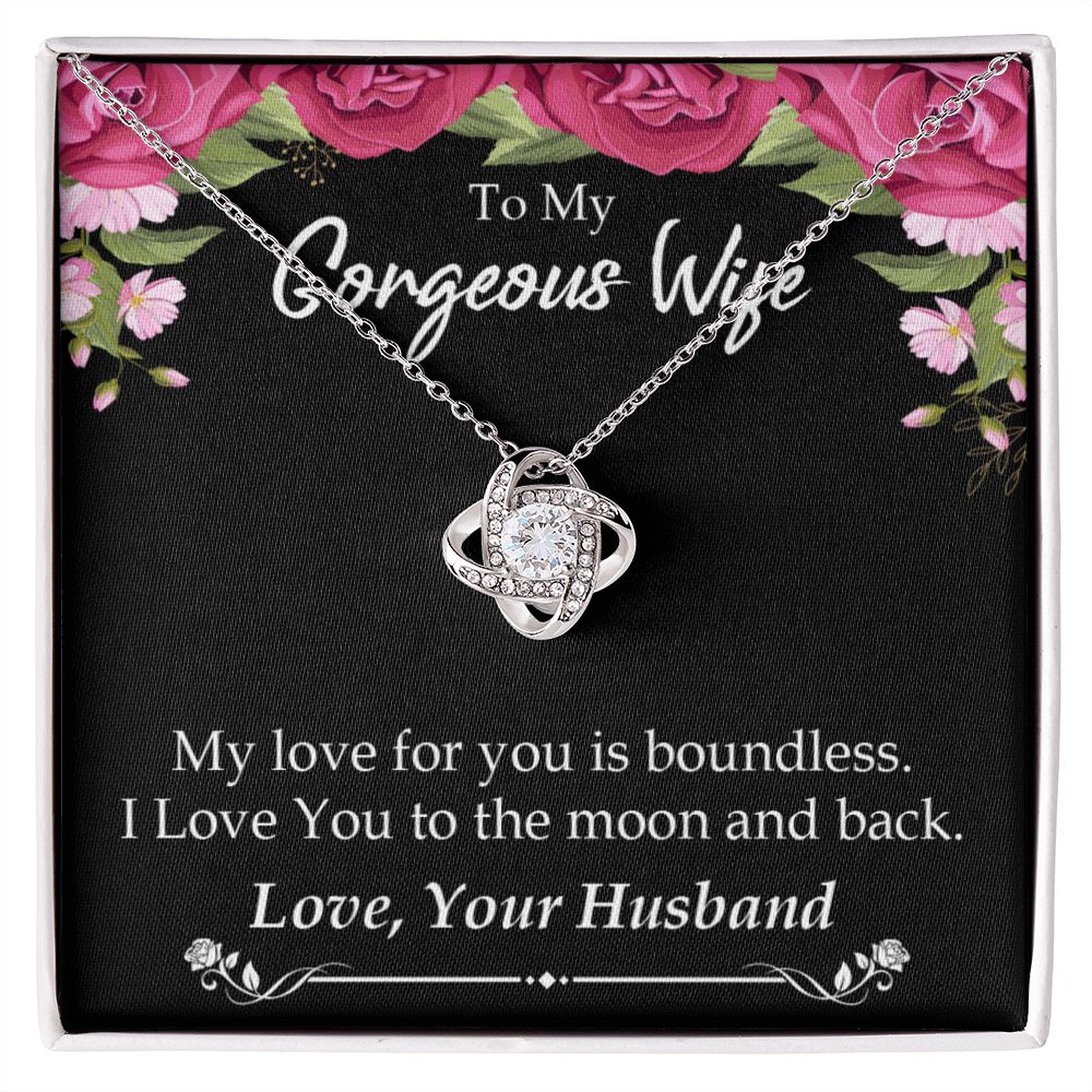 To My Wife My Love For You is Boundless Infinity Knot Necklace Message Card-Express Your Love Gifts