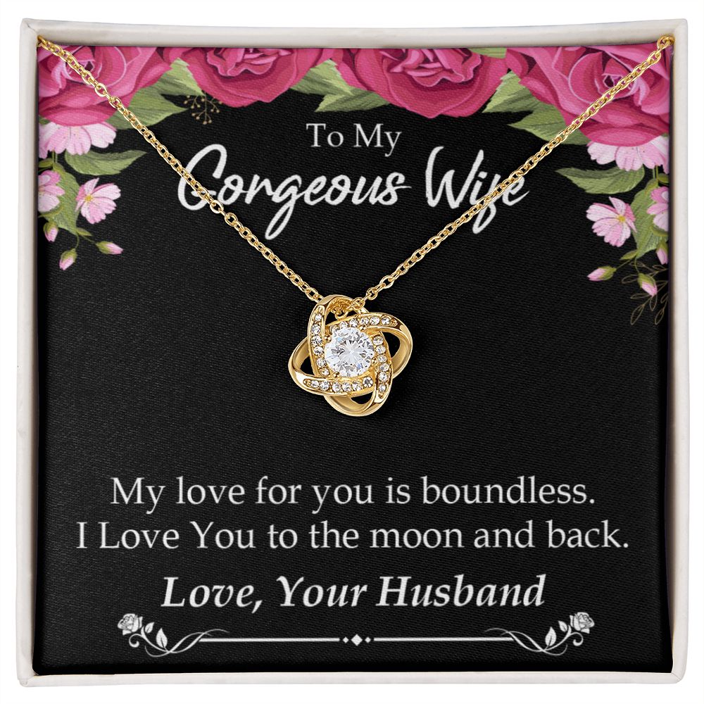 To My Wife My Love For You is Boundless Infinity Knot Necklace Message Card-Express Your Love Gifts