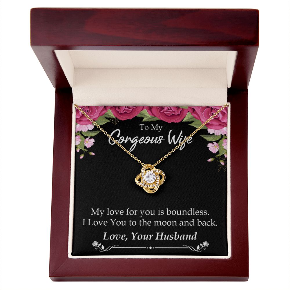 To My Wife My Love For You is Boundless Infinity Knot Necklace Message Card-Express Your Love Gifts