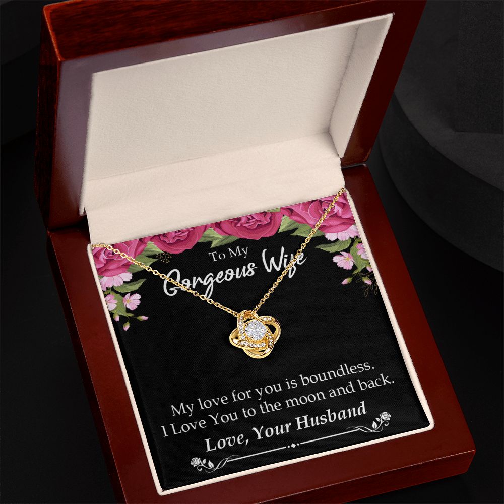 To My Wife My Love For You is Boundless Infinity Knot Necklace Message Card-Express Your Love Gifts