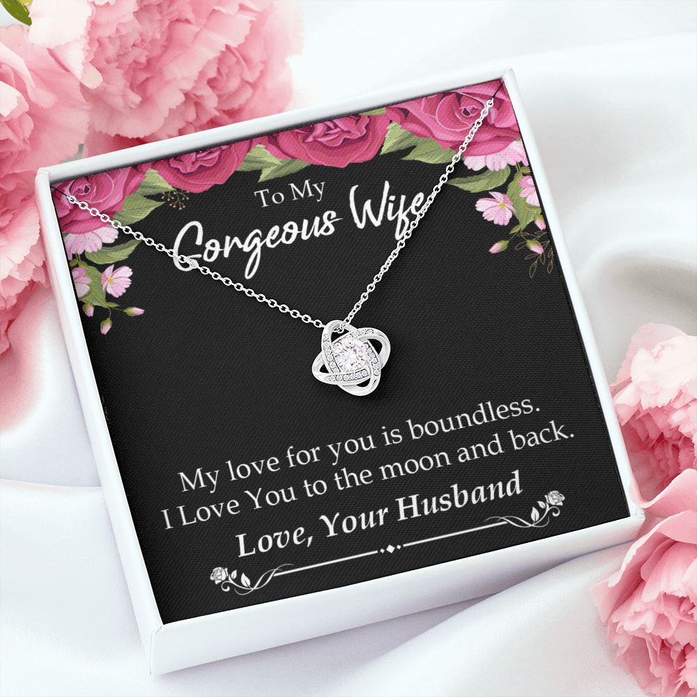 To My Wife My Love For You is Boundless Infinity Knot Necklace Message Card-Express Your Love Gifts