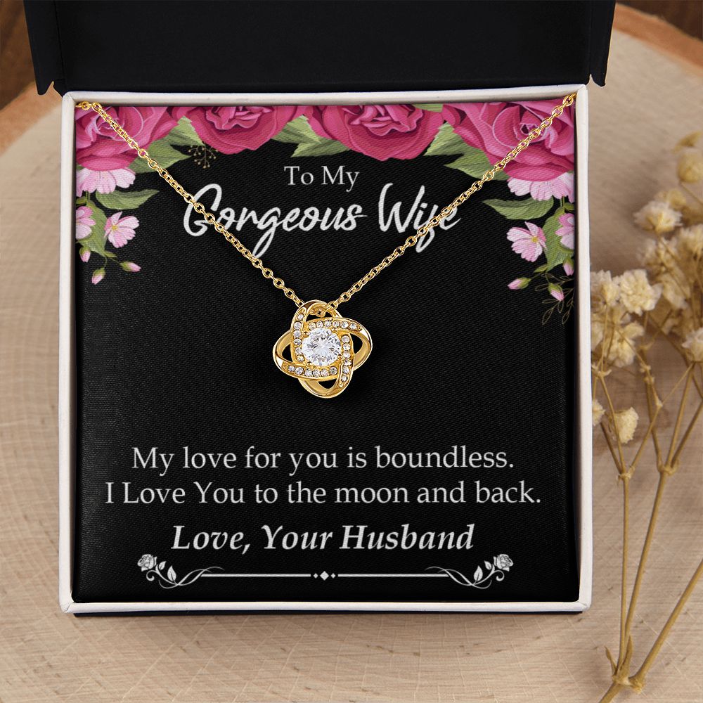 To My Wife My Love For You is Boundless Infinity Knot Necklace Message Card-Express Your Love Gifts