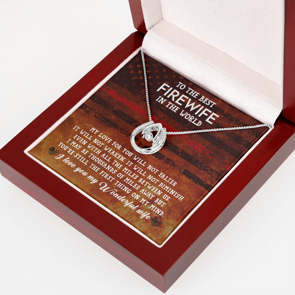 To My Wife My Love Lucky Horseshoe Necklace Message Card 14k w CZ Crystals-Express Your Love Gifts