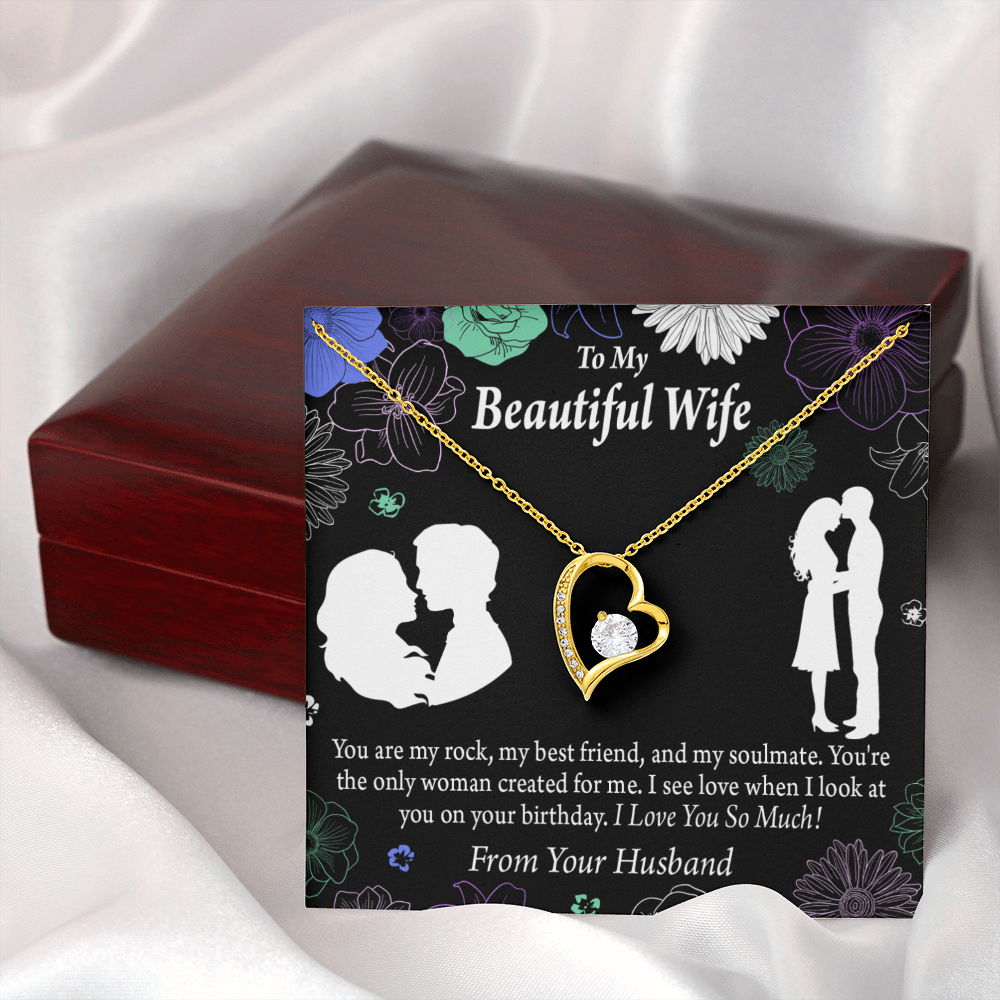 To My Wife My Rock Forever Necklace w Message Card-Express Your Love Gifts