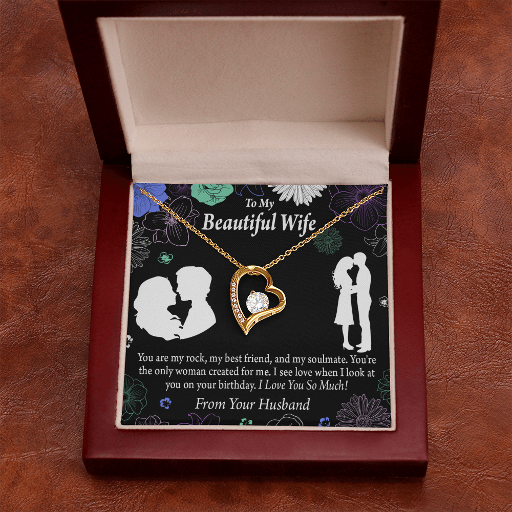 To My Wife My Rock Forever Necklace w Message Card-Express Your Love Gifts