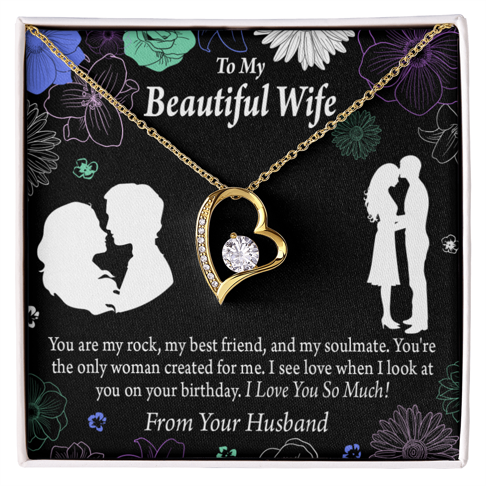 To My Wife My Rock Forever Necklace w Message Card-Express Your Love Gifts