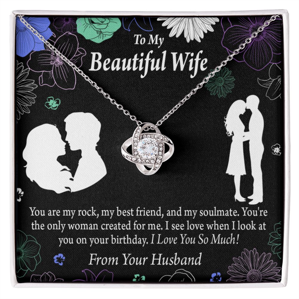 To My Wife My Rock Infinity Knot Necklace Message Card-Express Your Love Gifts