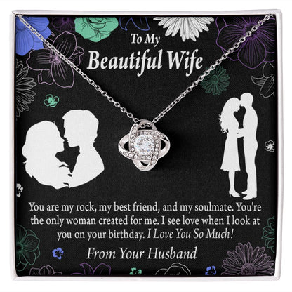 To My Wife My Rock Infinity Knot Necklace Message Card-Express Your Love Gifts