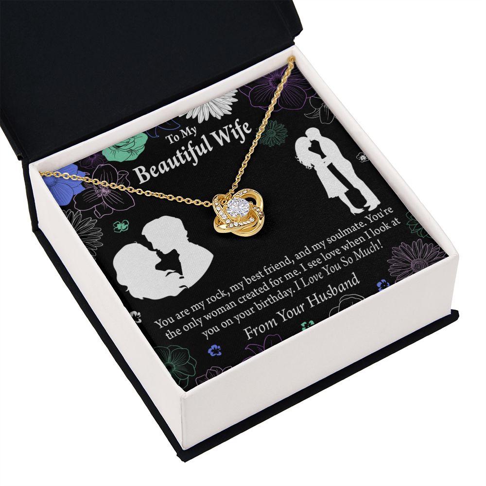 To My Wife My Rock Infinity Knot Necklace Message Card-Express Your Love Gifts