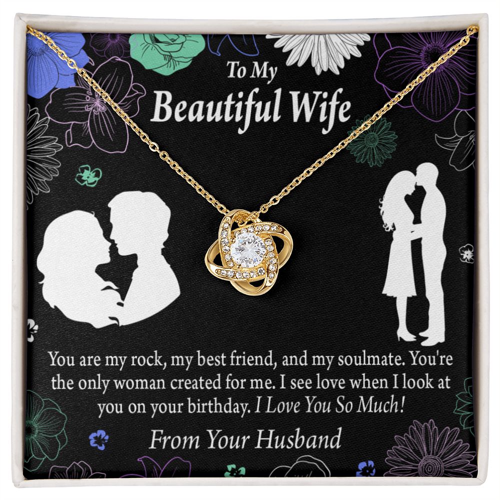 To My Wife My Rock Infinity Knot Necklace Message Card-Express Your Love Gifts