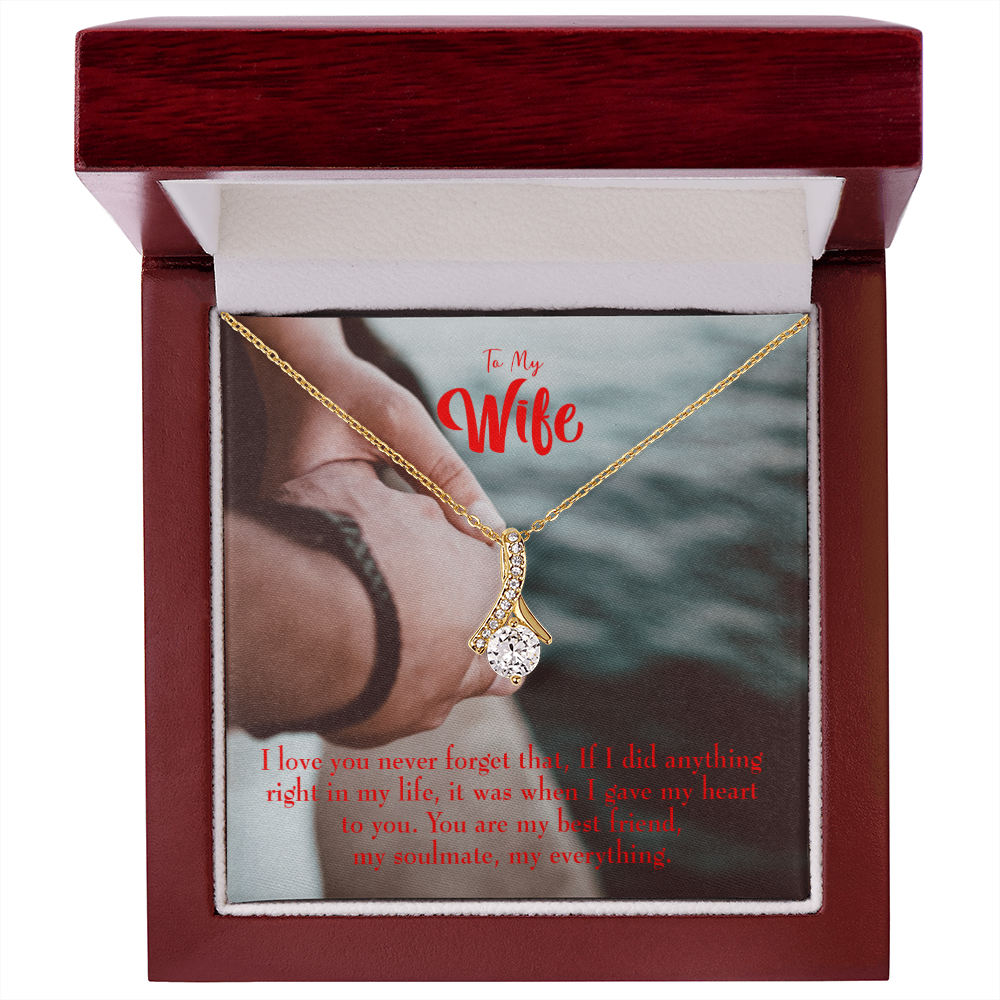 To My Wife My Soulmate My Everything Alluring Ribbon Necklace Message Card-Express Your Love Gifts