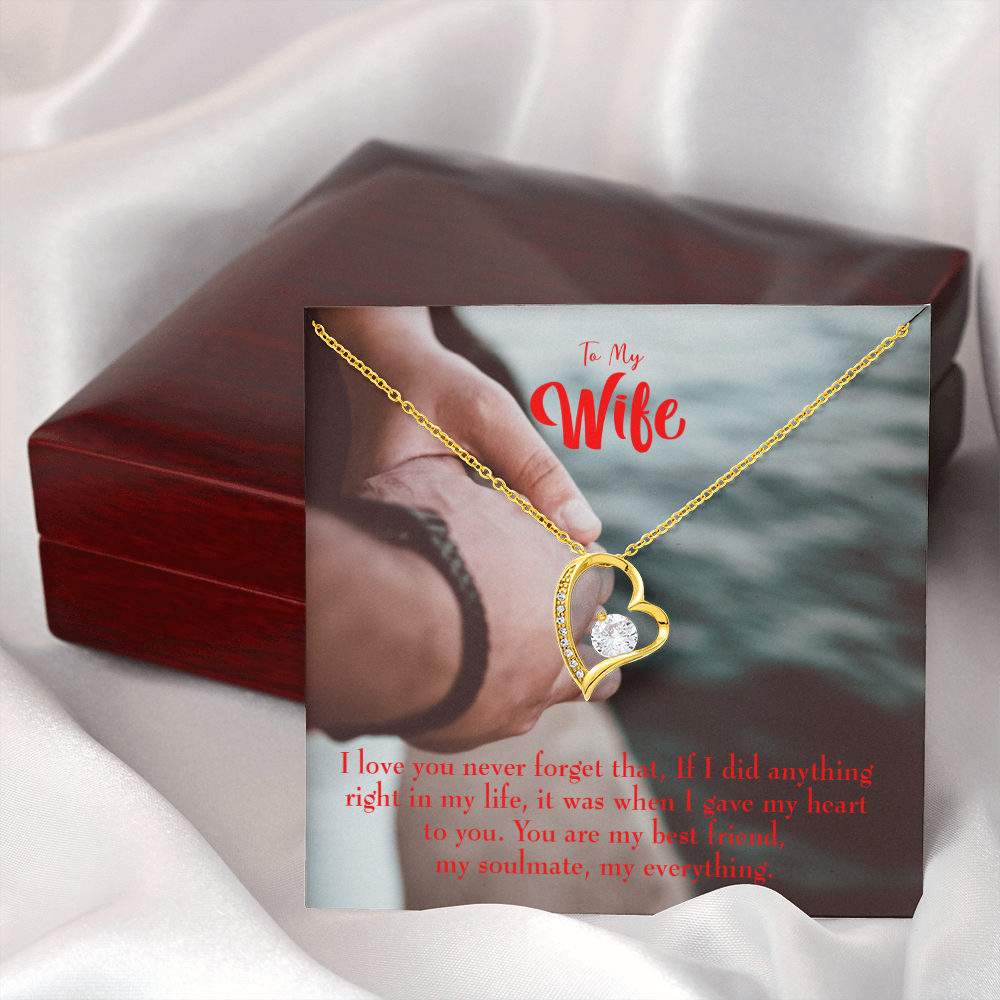 To My Wife My Soulmate My Everything Forever Necklace w Message Card-Express Your Love Gifts