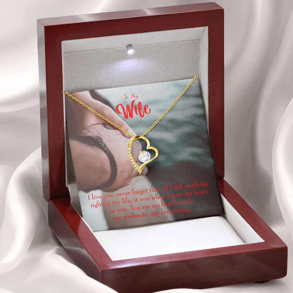 To My Wife My Soulmate My Everything Forever Necklace w Message Card-Express Your Love Gifts