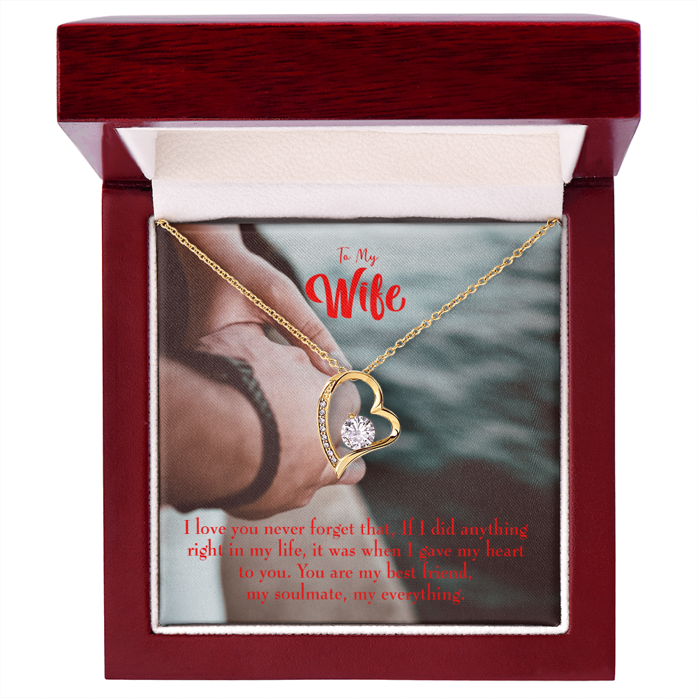 To My Wife My Soulmate My Everything Forever Necklace w Message Card-Express Your Love Gifts