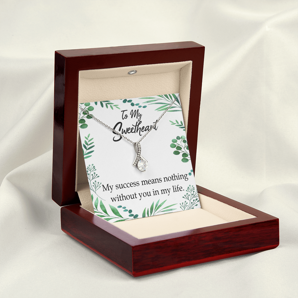 To My Wife My Success Means Nothing Without You Alluring Ribbon Necklace Message Card-Express Your Love Gifts