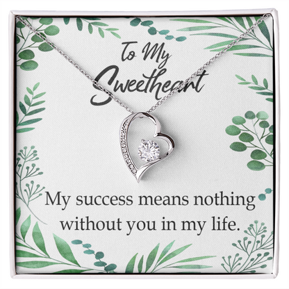 To My Wife My Success Means Nothing Without You Forever Necklace w Message Card-Express Your Love Gifts