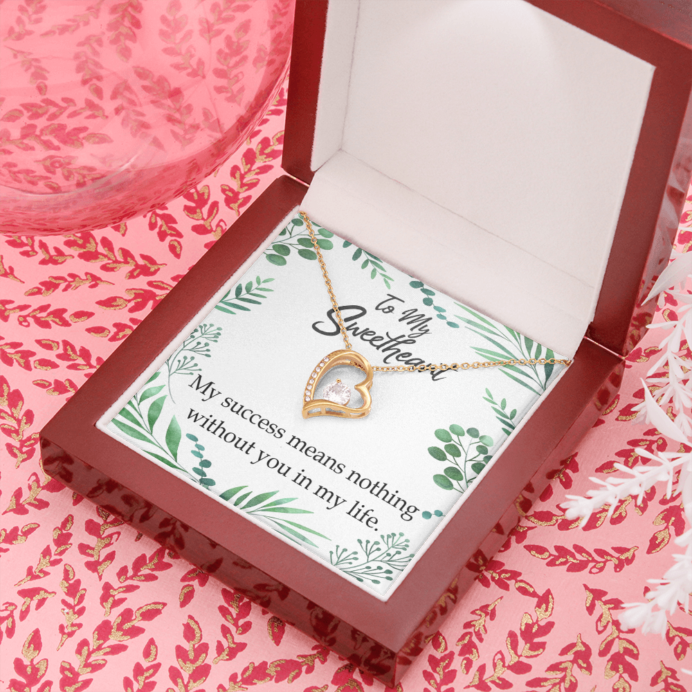 To My Wife My Success Means Nothing Without You Forever Necklace w Message Card-Express Your Love Gifts