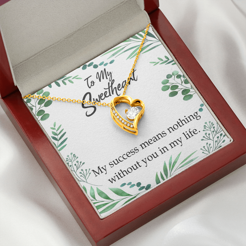 To My Wife My Success Means Nothing Without You Forever Necklace w Message Card-Express Your Love Gifts