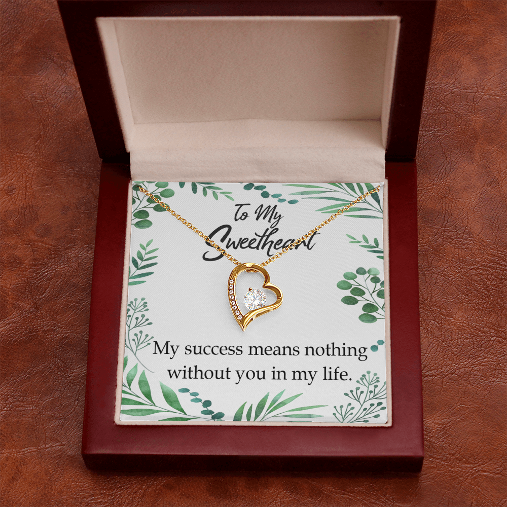 To My Wife My Success Means Nothing Without You Forever Necklace w Message Card-Express Your Love Gifts