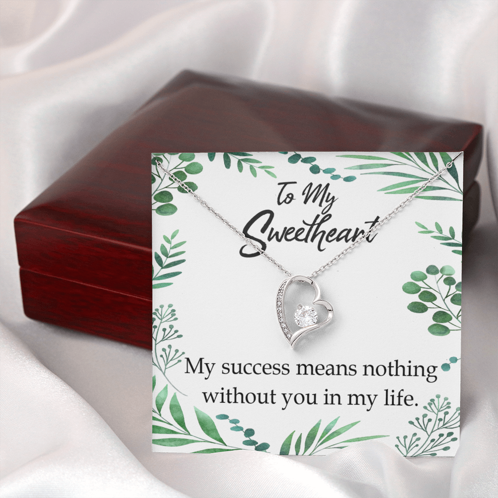 To My Wife My Success Means Nothing Without You Forever Necklace w Message Card-Express Your Love Gifts