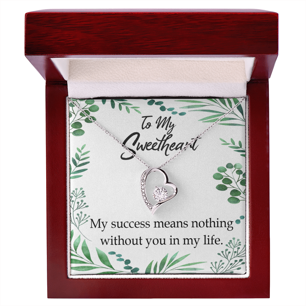 To My Wife My Success Means Nothing Without You Forever Necklace w Message Card-Express Your Love Gifts