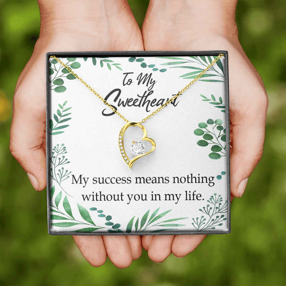 To My Wife My Success Means Nothing Without You Forever Necklace w Message Card-Express Your Love Gifts