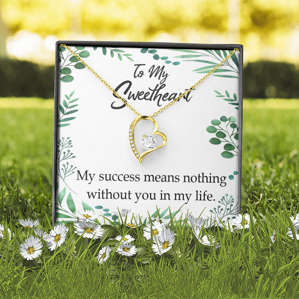 To My Wife My Success Means Nothing Without You Forever Necklace w Message Card-Express Your Love Gifts