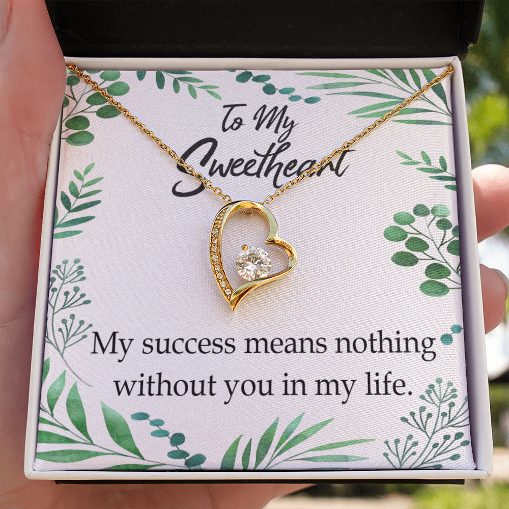 To My Wife My Success Means Nothing Without You Forever Necklace w Message Card-Express Your Love Gifts