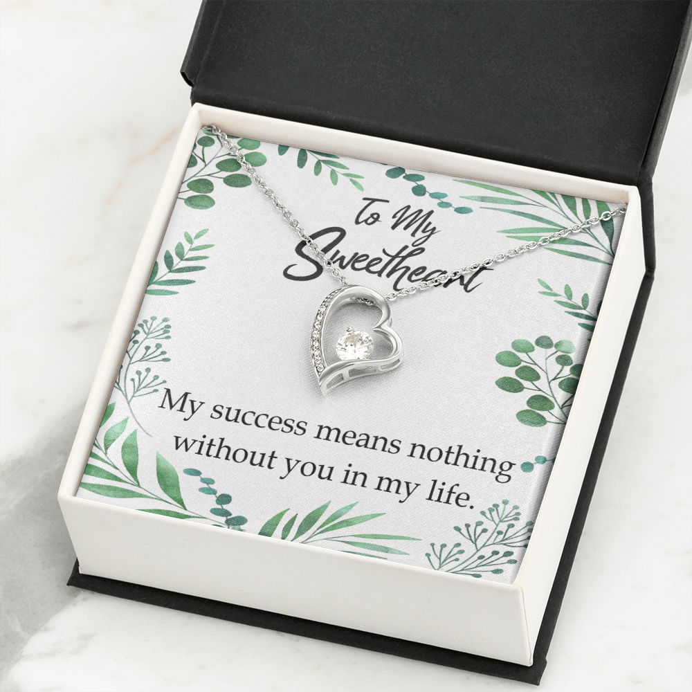 To My Wife My Success Means Nothing Without You Forever Necklace w Message Card-Express Your Love Gifts