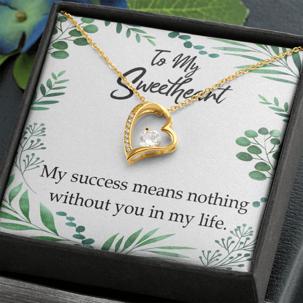 To My Wife My Success Means Nothing Without You Forever Necklace w Message Card-Express Your Love Gifts