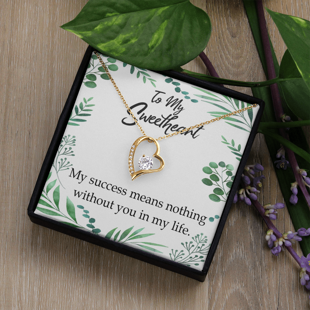 To My Wife My Success Means Nothing Without You Forever Necklace w Message Card-Express Your Love Gifts